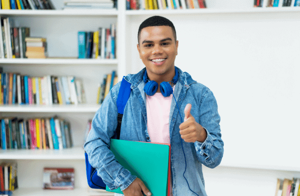 Man with Braces Giving Thumbs Up