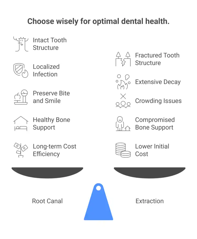 root canal vs extraction comparison