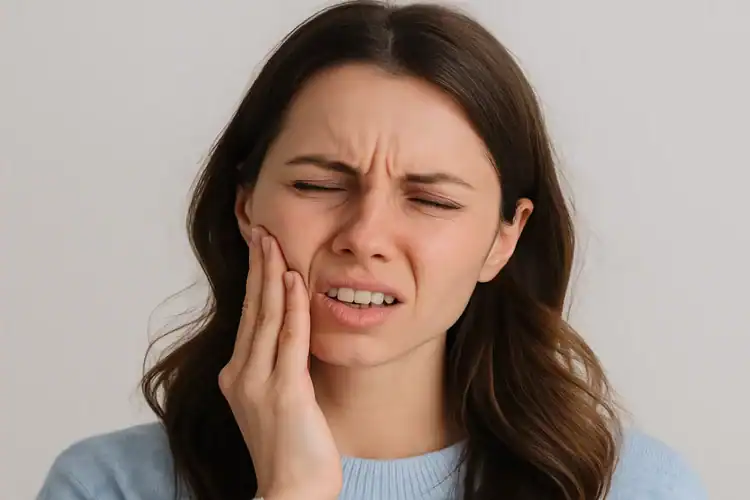 A picture of a woman representing wisdom tooth pain