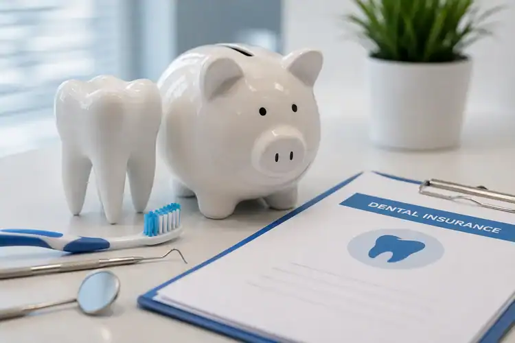 A picture of a piggy bank and an insurance sheet
