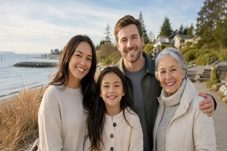 A picture of a tsawwassen family with veneers